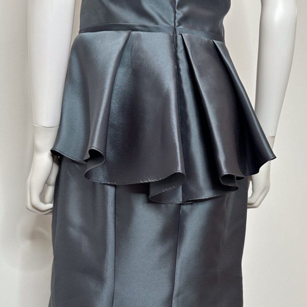 Alvina Valenta Maids Strapless Mikado Trumpet Gown Dress with Peplum Detail 9265 - Picture 12 of 16